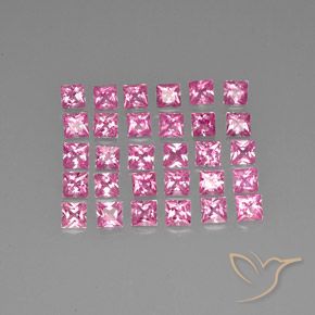 Gemas de Zafiro Rosado púrpura real natural de 5.67 ct, Cuadrado, VVS-VS