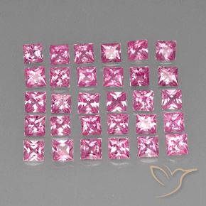 Gemas de Zafiro Rosado púrpura real natural de 5.67 ct, Cuadrado, VVS-VS