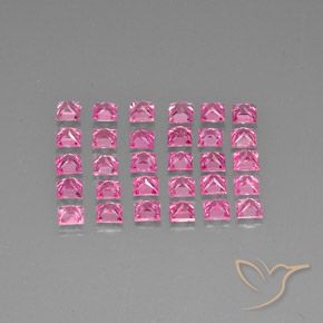 Gemas de Zafiro Rosado púrpura real natural de 5.67 ct, Cuadrado, VVS-VS