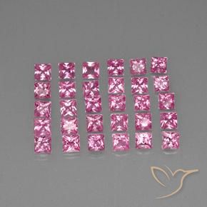 Gemas de Zafiro Rosado medio natural de 5.70 ct, Cuadrado, VVS-VS