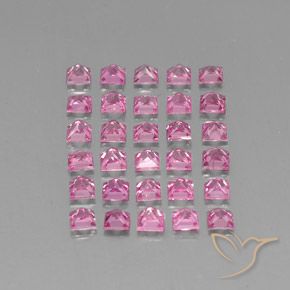 Gemas de Zafiro Rosado medio natural de 5.34 ct, Cuadrado, VVS-VS