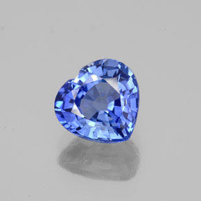 Zafiro azul natural de 1,21 ct, forma de corazón, VS