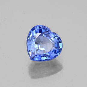 Zafiro azul natural de 1,21 ct, forma de corazón, VS