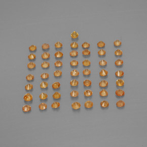 Gemas de zafiro naranja natural de  ct, corte redondo, VS