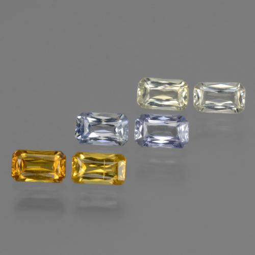 Gemas de zafiro multicolor natural de 1,98 ct, corte esmeralda, VS