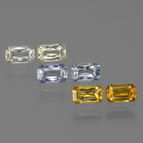 Gemas de zafiro multicolor natural de 1,98 ct, corte esmeralda, VS