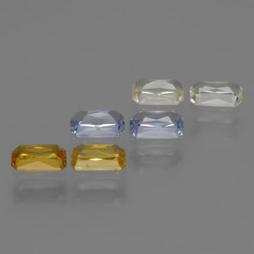 Gemas de zafiro multicolor natural de 1,98 ct, corte esmeralda, VS