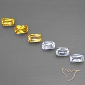 Gemas de zafiro multicolor natural de 2,05 ct, corte esmeralda, VS