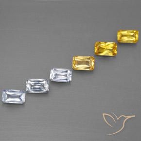 Gemas de zafiro multicolor natural de 2,05 ct, corte esmeralda, VS