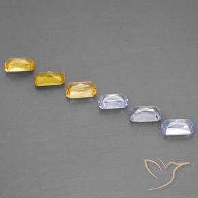 Gemas de zafiro multicolor natural de 2,05 ct, corte esmeralda, VS