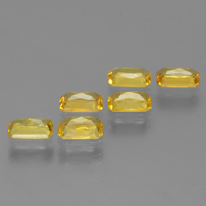 Gemas de zafiro oro natural de  ct, corte esmeralda, VS