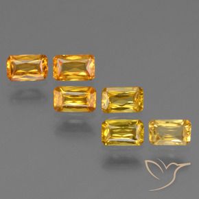 Gemas de zafiro amarillo natural de 1,95 ct, corte esmeralda, VS