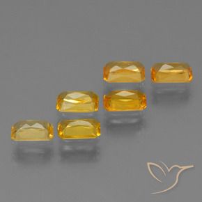 Gemas de zafiro amarillo natural de 1,95 ct, corte esmeralda, VS