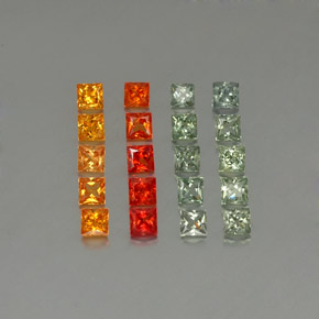 Gemas de Zafiro Multicolor natural de 4.64 ct, Cuadrado, VVS-VS