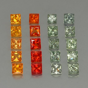 Gemas de Zafiro Multicolor natural de 4.64 ct, Cuadrado, VVS-VS