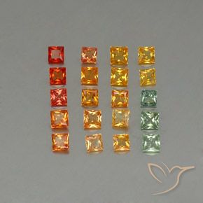 Gemas de zafiro multicolor natural de 4,24 ct, cuadrado, VVS-VS