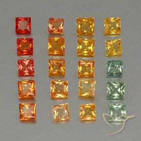 Gemas de zafiro multicolor natural de 4,24 ct, cuadrado, VVS-VS