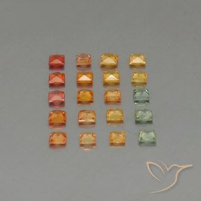 Gemas de zafiro multicolor natural de 4,24 ct, cuadrado, VVS-VS