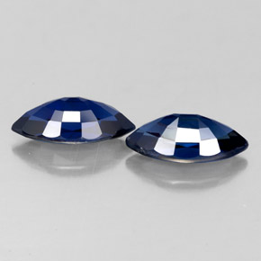 Gemas de zafiro azul natural de  ct, marquesa, VS
