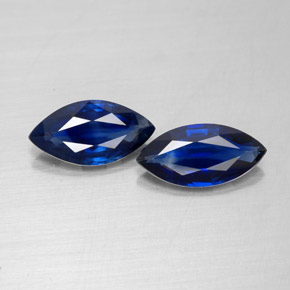 Gemas de zafiro azul natural de  ct, marquesa, VS