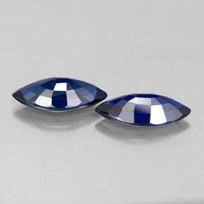 Gemas de zafiro azul natural de  ct, marquesa, VVS-VS