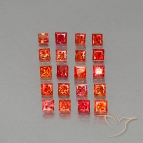 Gemas de zafiro naranja natural de 3,03 ct, cuadrado, VVS-VS