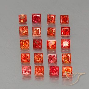 Gemas de zafiro naranja natural de 3,03 ct, cuadrado, VVS-VS