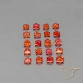 Gemas de zafiro naranja natural de 3,03 ct, cuadrado, VVS-VS