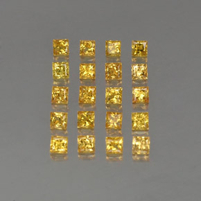 Gemas de zafiro amarillo natural de  ct, cuadrado, VVS-VS