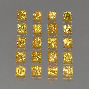 Gemas de zafiro amarillo natural de  ct, cuadrado, VVS-VS