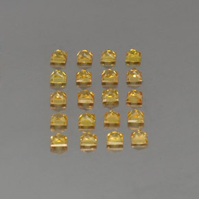 Gemas de zafiro amarillo natural de  ct, cuadrado, VVS-VS