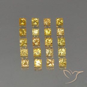 Gemas de zafiro amarillo natural de 3,14 ct, cuadrado, VVS-VS