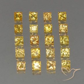 Gemas de zafiro amarillo natural de 3,14 ct, cuadrado, VVS-VS