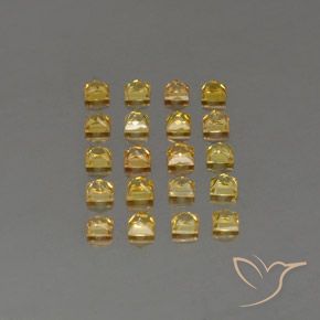 Gemas de zafiro amarillo natural de 3,14 ct, cuadrado, VVS-VS