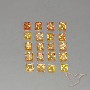 Gemas de zafiro naranja natural de 2,50 ct, cuadrado, VVS-VS