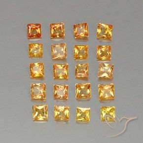 Gemas de zafiro naranja natural de 2,50 ct, cuadrado, VVS-VS