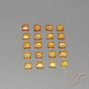 Gemas de zafiro naranja natural de 2,50 ct, cuadrado, VVS-VS