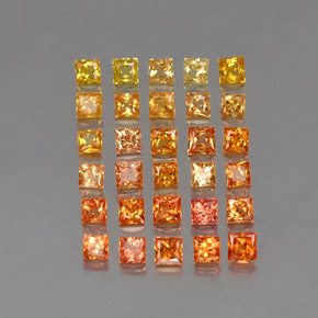 Gemas de zafiro naranja natural de 4,19 ct, cuadrado, VVS-VS