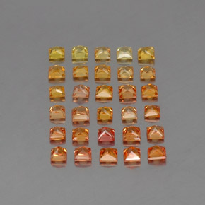 Gemas de zafiro naranja natural de 4,19 ct, cuadrado, VVS-VS