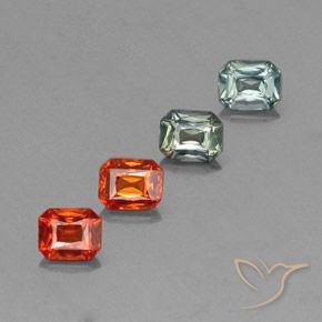 Gemas de Zafiro Multicolor natural de 1.94 ct, Corte Octágono / Esmeralda, VS