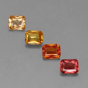 Gemas de zafiro multicolor natural de 2,17 ct, corte esmeralda, VS