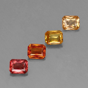 Gemas de zafiro multicolor natural de 2,17 ct, corte esmeralda, VS