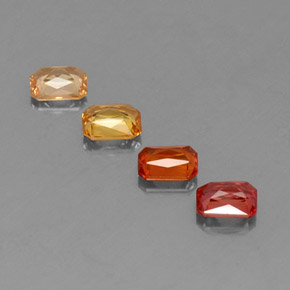 Gemas de zafiro multicolor natural de 2,17 ct, corte esmeralda, VS