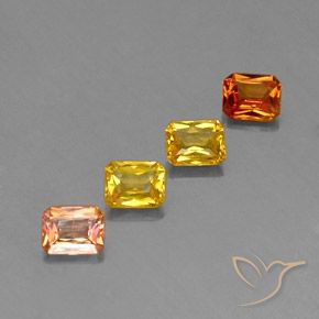 Gemas de Zafiro Multicolor natural de 2.02 ct, Corte Octágono / Esmeralda, VS