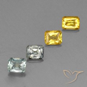 Gemas de Zafiro Multicolor natural de 2.14 ct, Corte Octágono / Esmeralda, VS