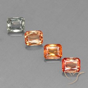 Gemas de Zafiro Multicolor natural de 2.81 ct, Corte Octágono / Esmeralda, VS