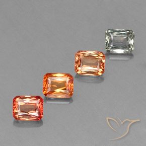 Gemas de Zafiro Multicolor natural de 2.81 ct, Corte Octágono / Esmeralda, VS