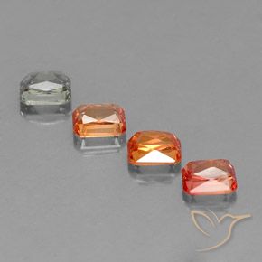 Gemas de Zafiro Multicolor natural de 2.81 ct, Corte Octágono / Esmeralda, VS