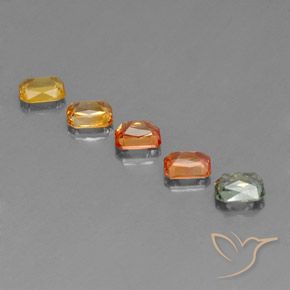 Gemas de Zafiro Multicolor natural de 2.63 ct, Corte Octágono / Esmeralda, VS