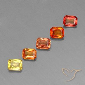 Gemas de Zafiro Multicolor natural de 2.56 ct, Corte Octágono / Esmeralda, VS